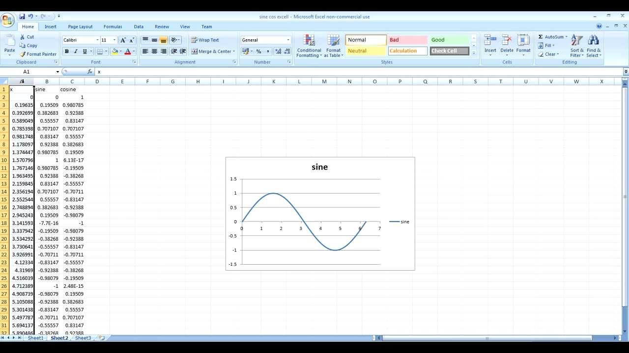 draw curve in excel